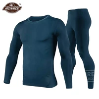 herobiker winter men fleece lined thermal underwear set motorcycle skiing base layer warm shirts tops bottom suit 3 colour