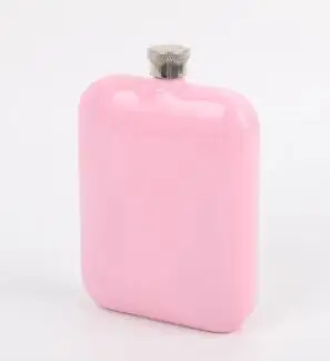 Pink 6 унций квадратная окрашенная нержавеющая сталь бедра фляги карманные Россия Кувшин Бутылка для виски - Цвет: Pink
