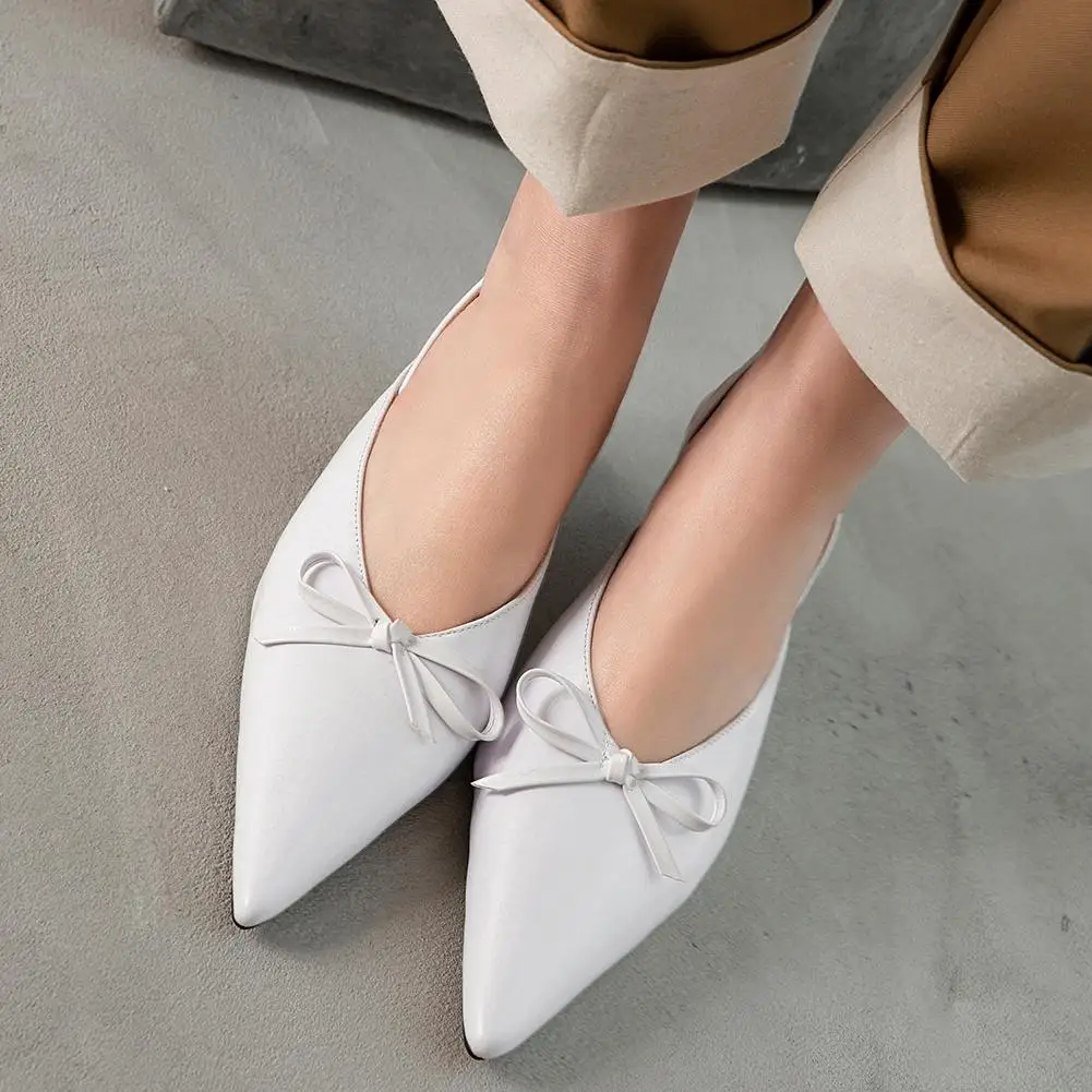 

KARINLUNA New Lady Shallow Date Sandals Sexy Pointed Toe Real Leather Sandals Women Summer Casual Med Thin Heels Shoes Woman