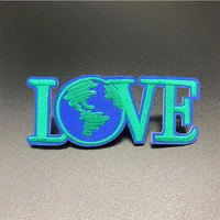 love size10x4cm iron on patch sewing on embroidered applique fabric for jacket badge clothes stickers