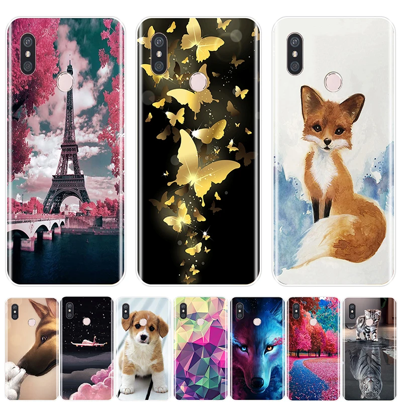 Мягкий силиконовый чехол из ТПУ для телефона Xiaomi Mi Max Note 1 2 3 с милыми животными Mix 2S