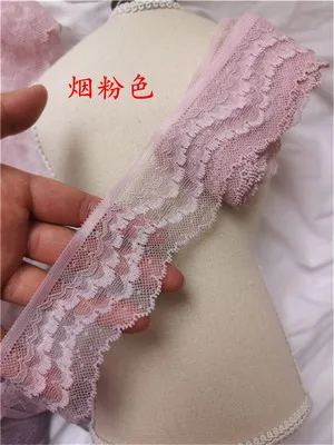 1 DARK pink 10 м/лот 5 см мягкое эластичное кружево отделка, DIY ручной работы стрейч кружево Аксессуары текстиль отделка X187 - Цвет: 1 DARK pink