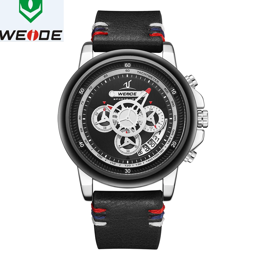 WEIDE Роскошные мужские часы европейские кожаные мужские часы высококачественные водонепроницаемые мужские часы Relogio Masculino спортивные цифровые часы с цифрами и датой