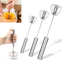 semi automatic egg beater 410 stainless steel whisk manual hand mixer self turning stirrer kitchen accessoriesbaking attachments