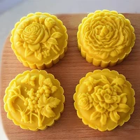 plastic mooncake mold 3d rose shaped stamps cookie cutter moulds 150g or 200g diy baking accessories mid autumn festival