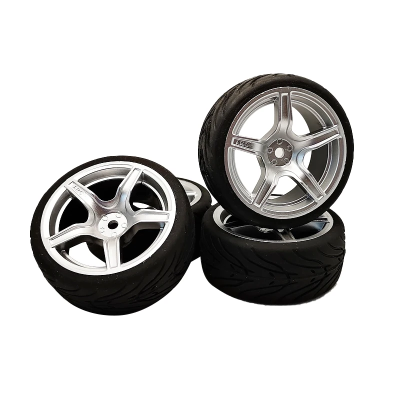 

4 шт. 12 мм Шестигранная 1/10 резиновые шины набор колес модель AMGS + PP133 подходит 1:10 RC на дороге автомобиля