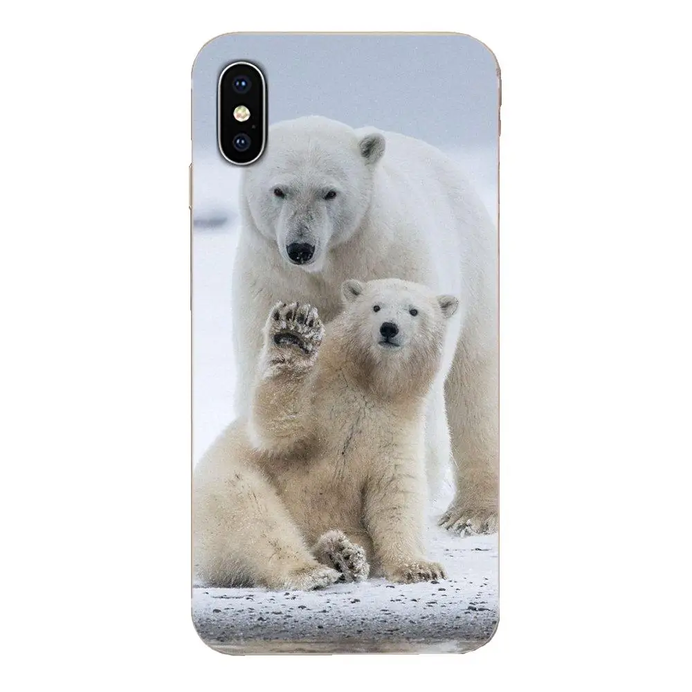 Черный Белый Медведь Мягкий ТПУ сотовый телефон для Huawei Honor Mate Nova Note 20 20s 30 5 5I 5T 6 7I 7C