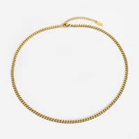 2022 fashion new arrival 18k gold plated pvd herringbone chain choker necklace 316l stainless steel necklace for women jewelry