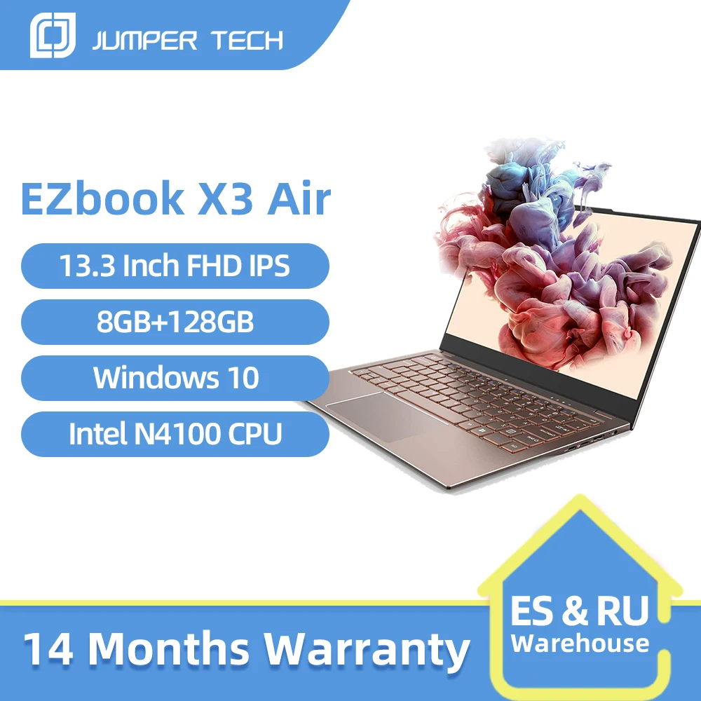 

NEW Jumper EZbook X3 Air Notebook 8GB 128GB 13.3 inch 1920*1080 IPS Screen Intel N4100 Ultra Slim laptop Windows 10