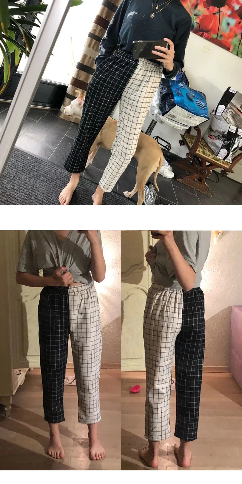 Heydress винтажные лоскутные брюки Харадзюку женские мужские брюки эластичные брюки с высокой талией корейские повседневные Прямые брюки