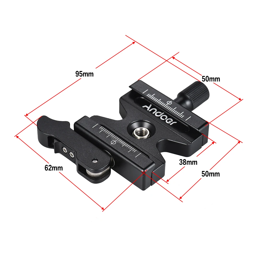 Andoer CL-50LS быстроразъемный зажим Регулируемый рычаг Ручка-тип 1/4 &quot&amp 3/8&quot