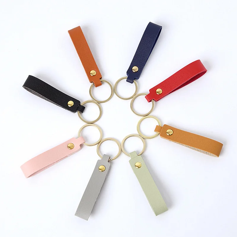Брелок для ключей из искусственной кожи мужчин и женщин однотонный | Украшения