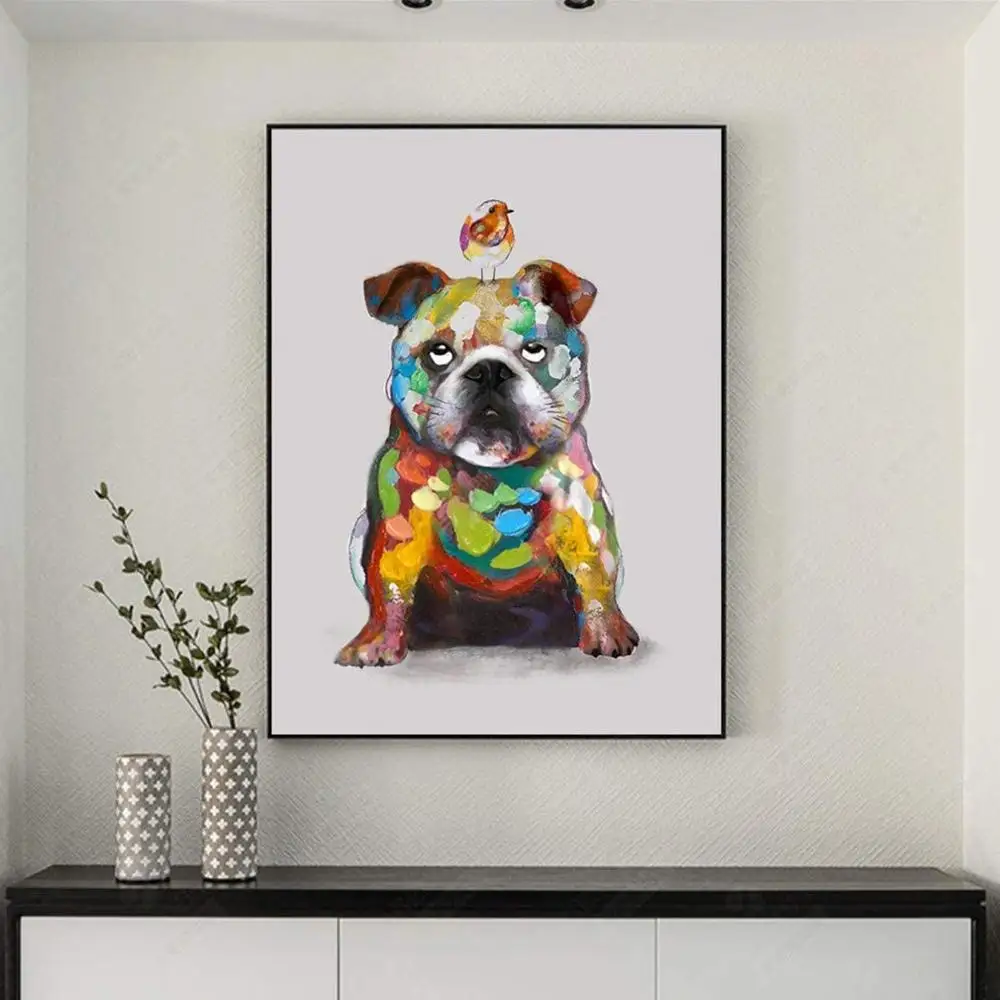 Алмазная живопись красочная собака 5D Хрустальная вышивка украшение для дома