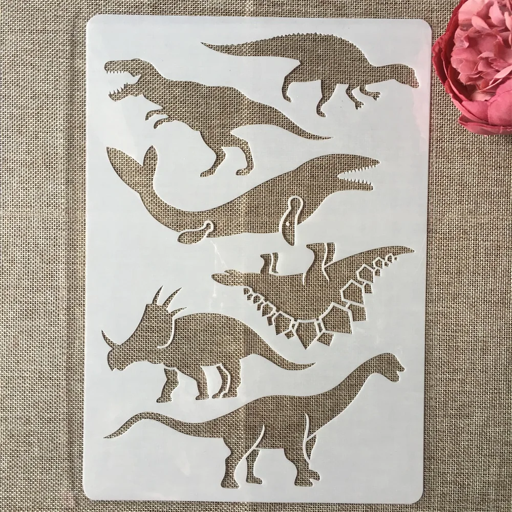 

A4 29cm Prehistoric Dinosaur DIY Layering Stencils Painting Scrapbook Coloring Embossing Album Decorative Paper Template