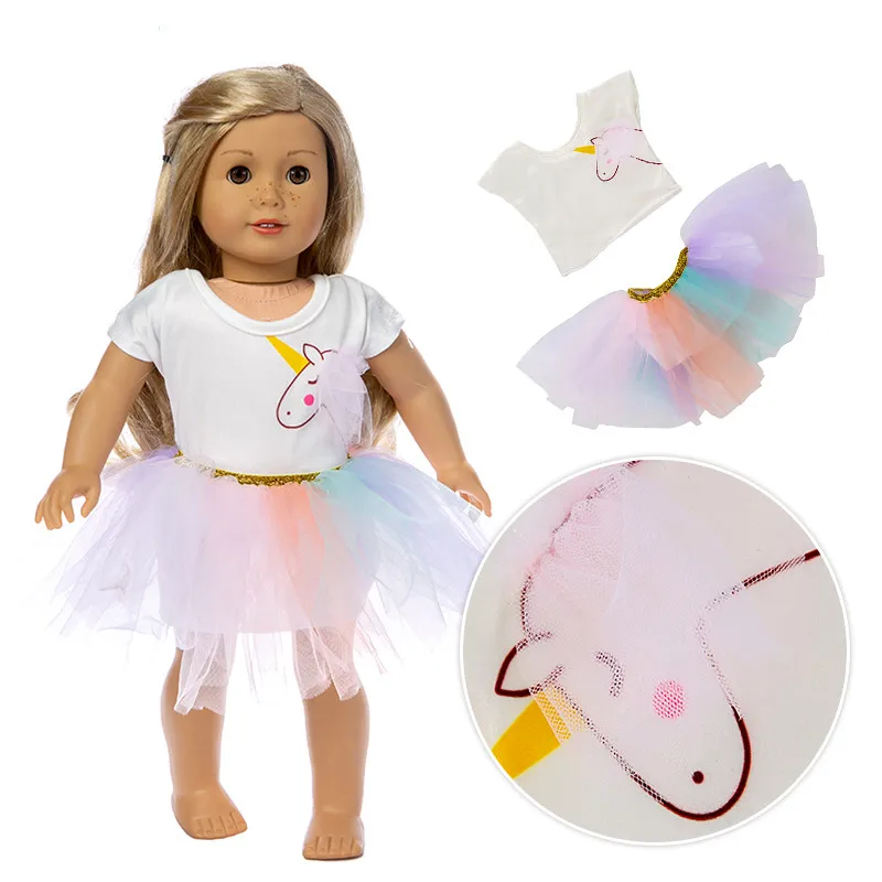 

Doll Clothes Accessories Gauze Skirt Suit Pink Blue Red Fit 18 inch 40cm-43cm Born New Baby For Baby Birthday Gift