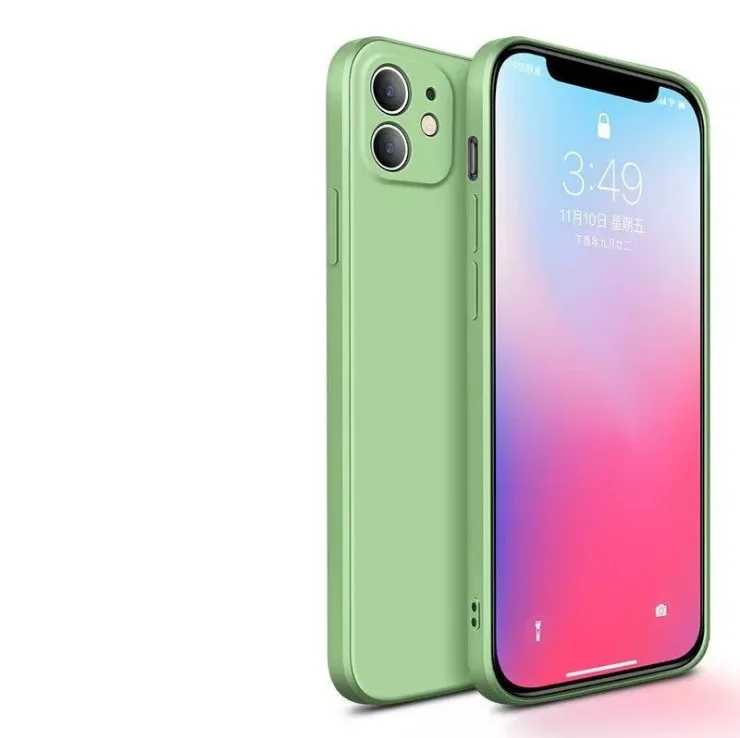 

Suitable for iphone12 liquid silicone mobile phone case with lens protective cover for iphone 11 phone cases