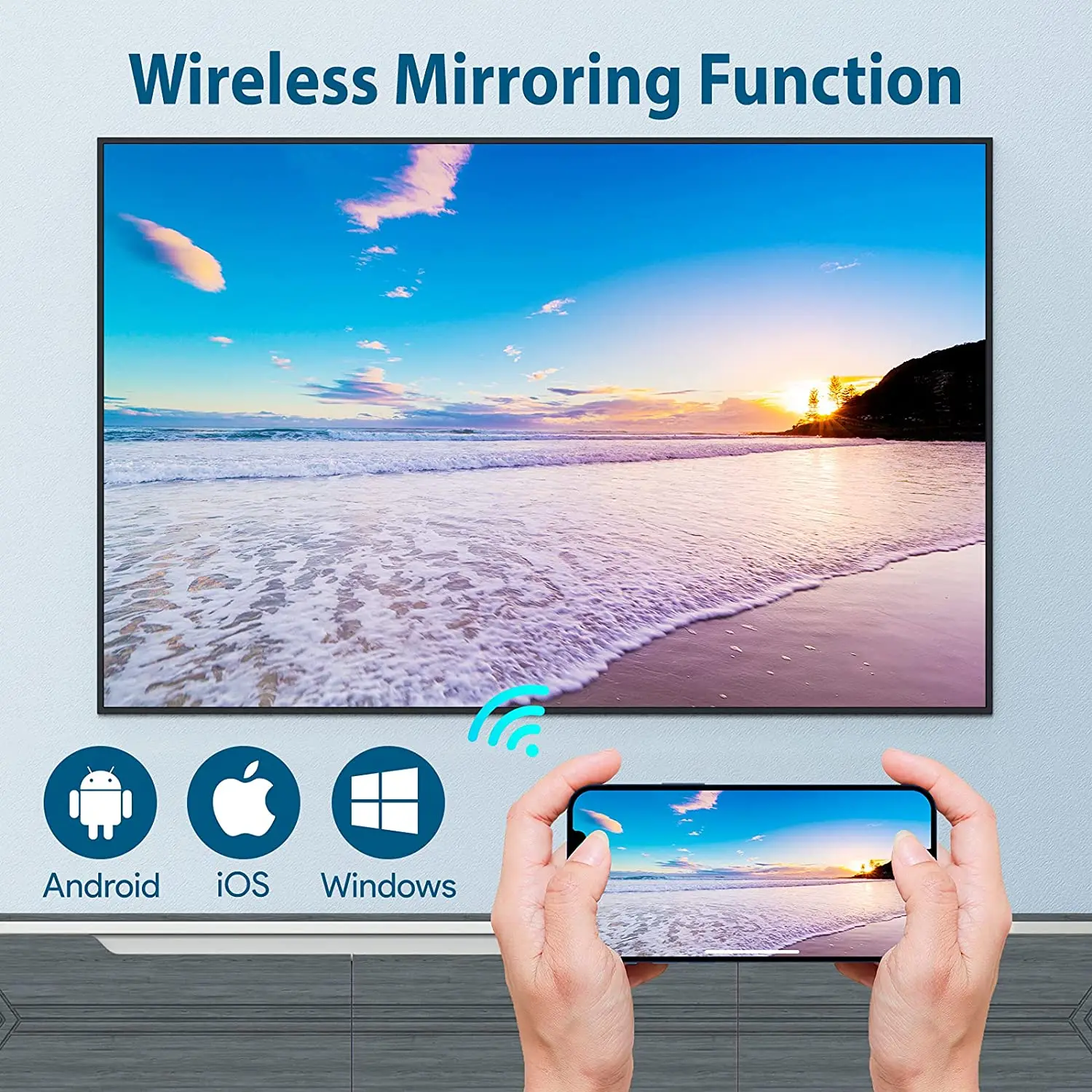 Проектор WiMiUS WiFi Bluetooth 6500 W2 портативный мини-проектор Full HD 1080P беспроводной
