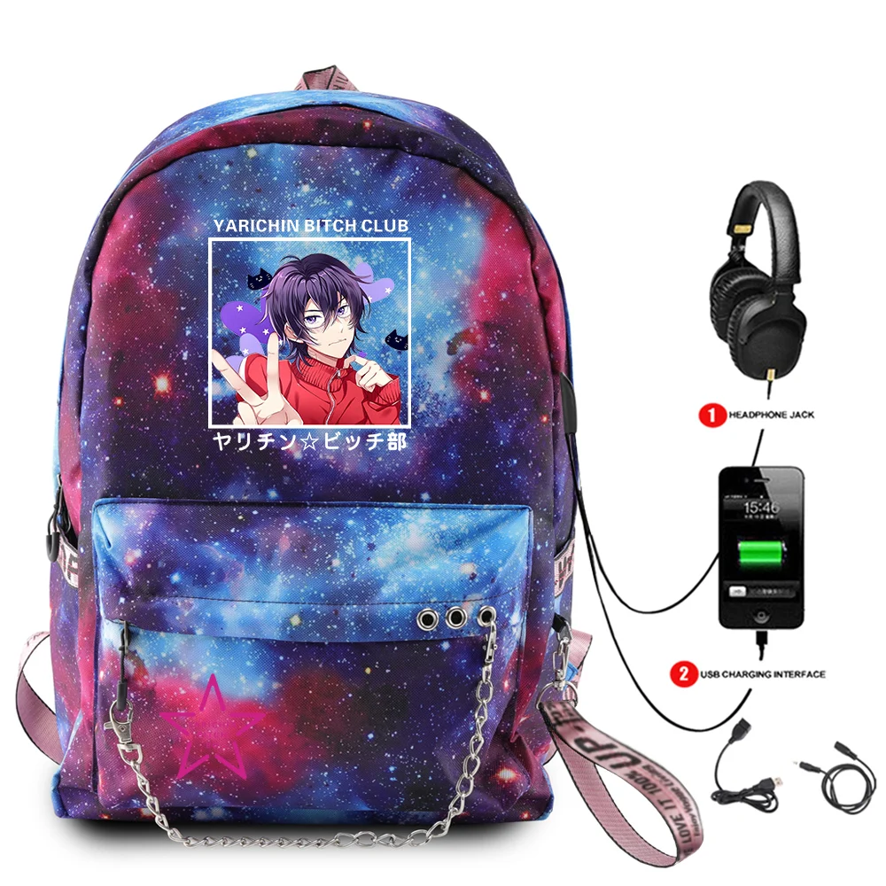 Yarichin B Club рюкзак для ноутбука школьные сумки с USB-разъемом дорожные аниме-рюкзака