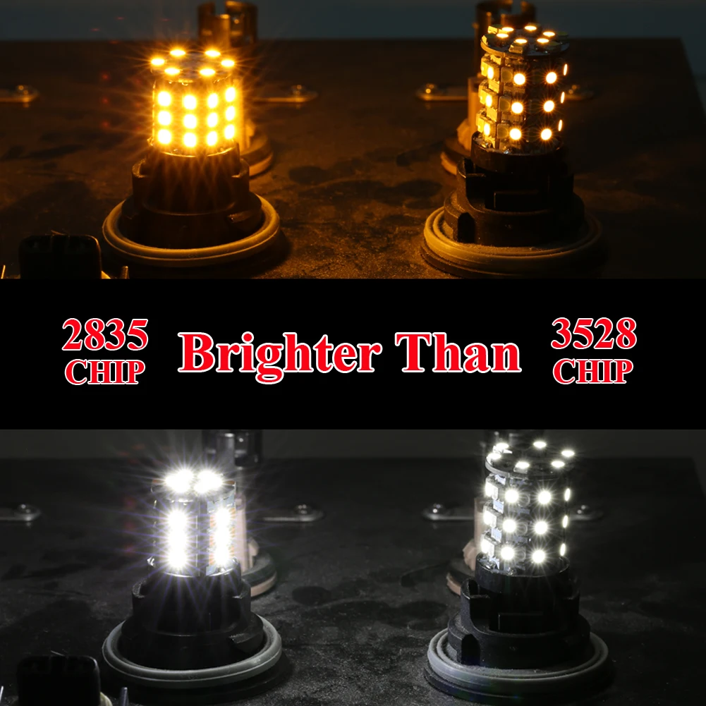

2Pcs 3157 LED Switchback Turn Signal DRL Parking Light Bulbs White/Amber