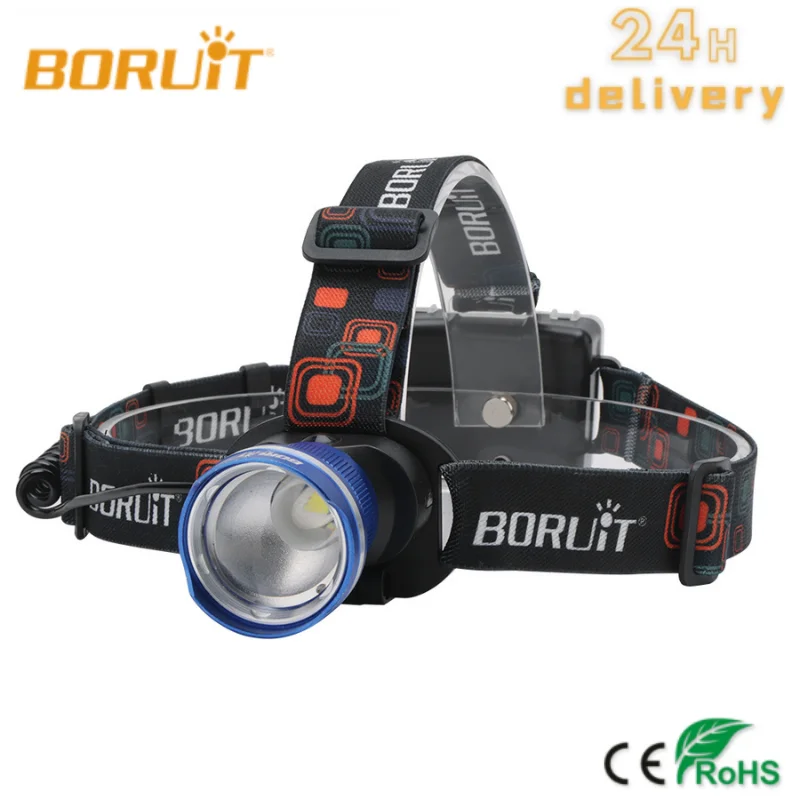 

BORUIT 2021 Powerful Zoom Head Lamp Flashlight Torch USB Rechargeable Fishing Lantern Waterproof Camping Hunting LED Head Lamp