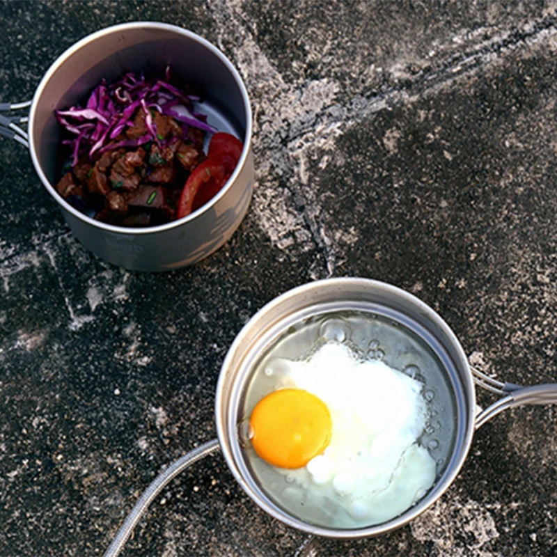 Набор посуды для кемпинга титановый набор приготовления пищи столовых приборов