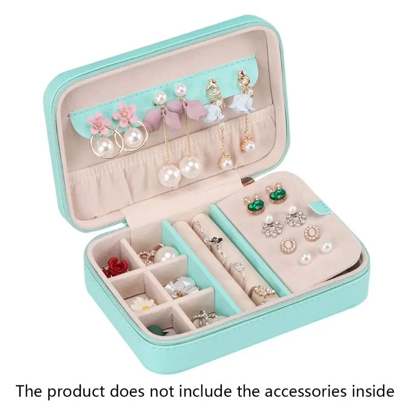 

Шкатулка для ювелирных изделий из искусственной кожи для женщин и девочек, органайзер для хранения сережек, колец, ожерелий