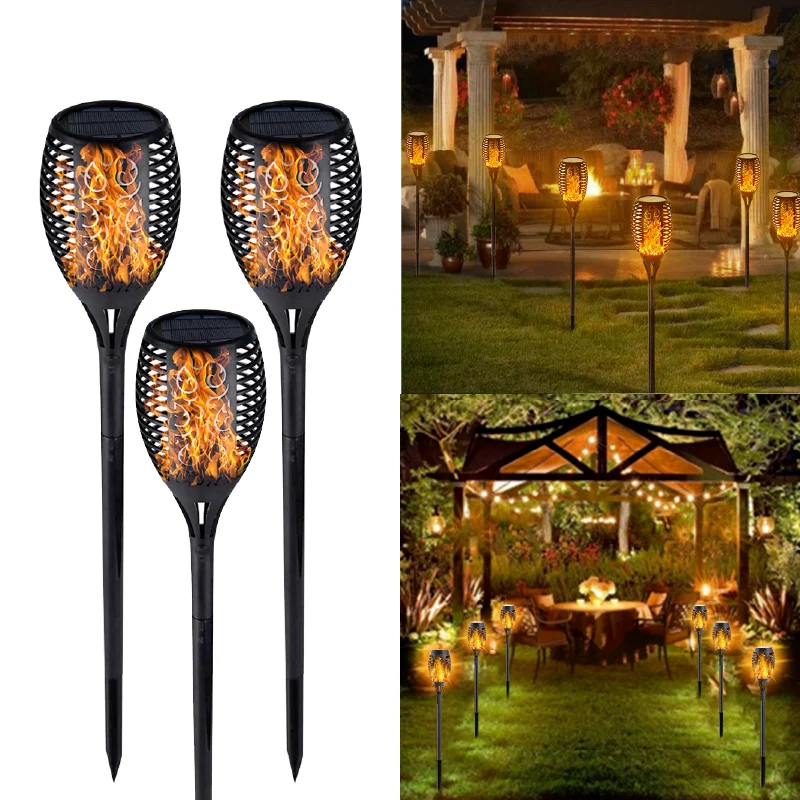 12 светодиодов 33 светодиода солнечный фонарик с пламенем мерцающий