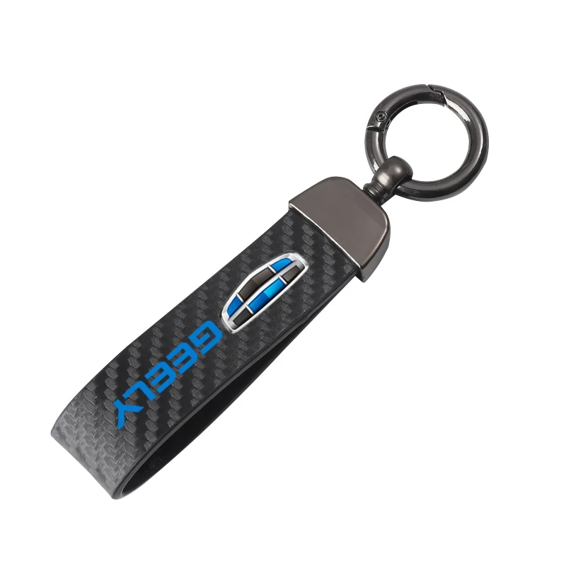 

New Carbon Fiber Car Styling Keychain 4s Shop Fine Gift Key Ring For Geely Atlas Boyue NL3 Emgrand X7 EmgrarandX7 EX7 GT GC9