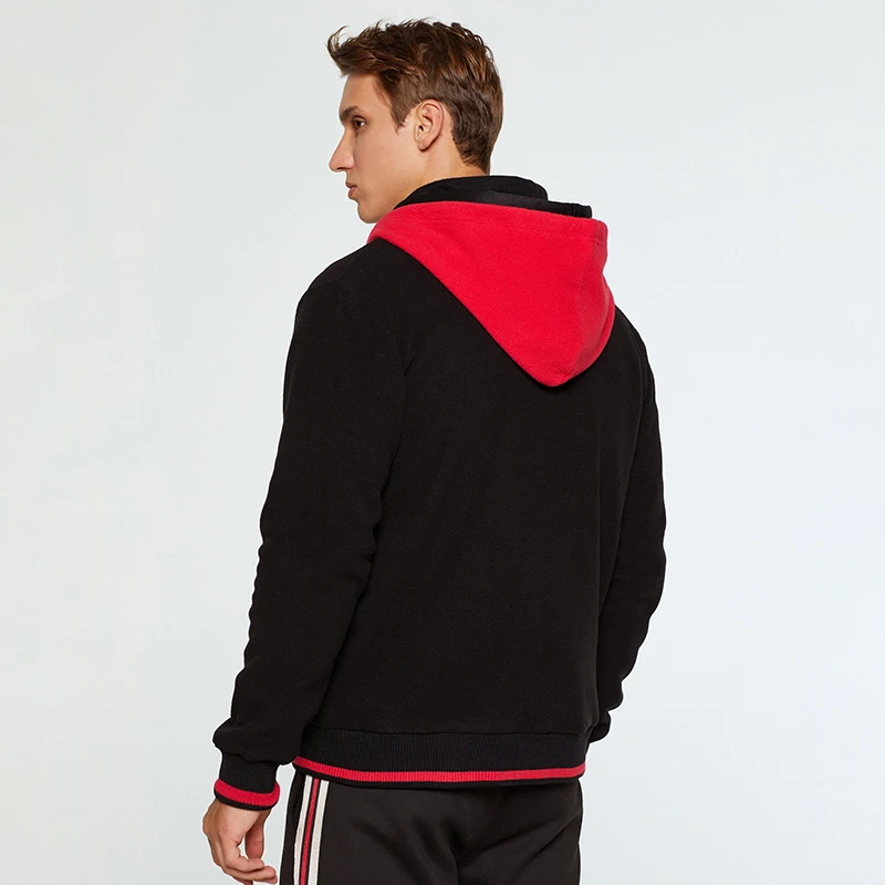 Мужская толстовка с капюшоном Повседневная теплая флисовая на молнии спортивный