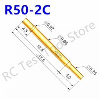 100pack r50 2c new hardware accessories metal spring probe length 17 5mm gold tool electronic test probe tubes