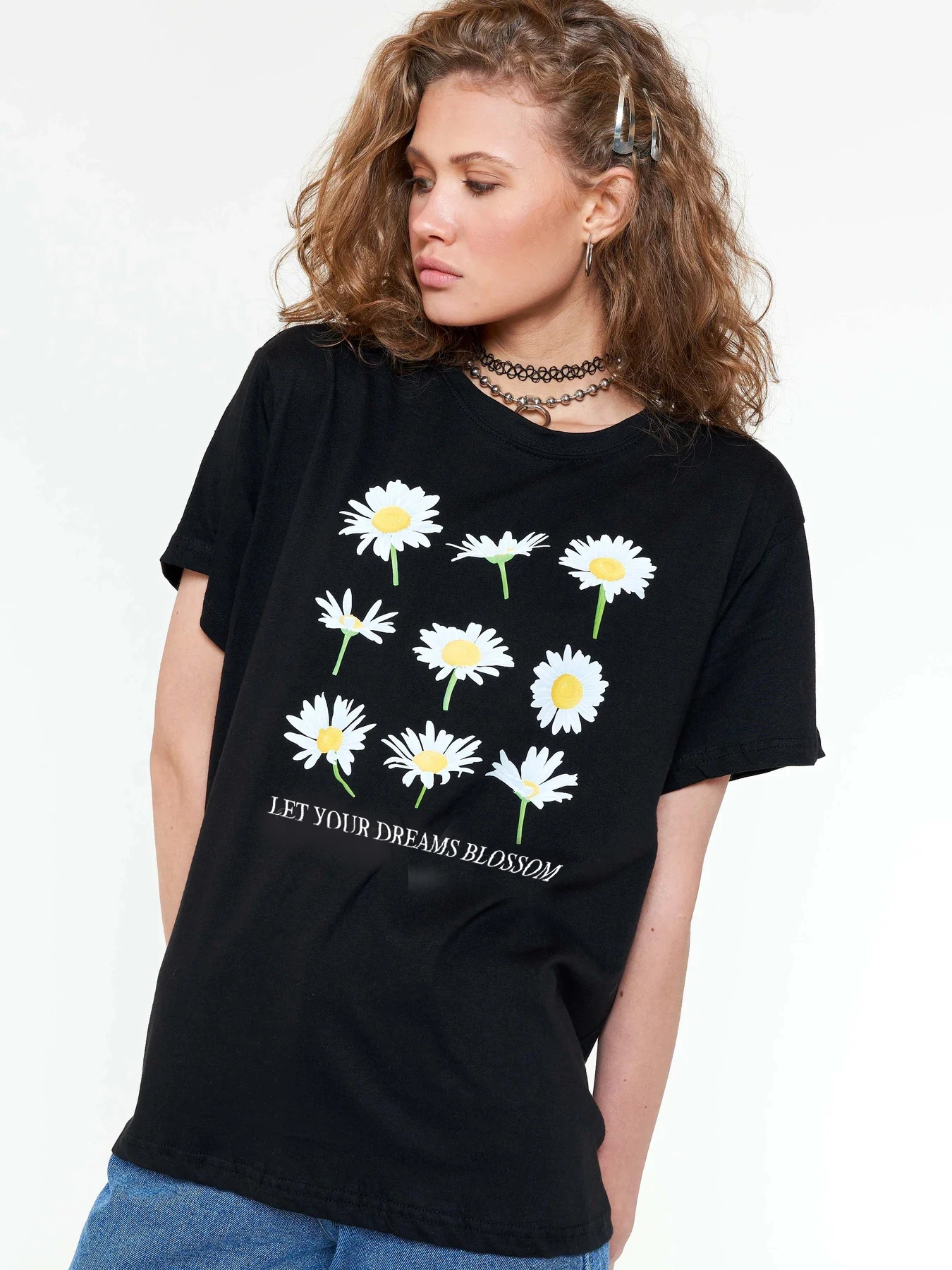 

Pudo WW Little Daisy print sexy Ctop top women's fashion streetwear party club 2020 summer women's T-shirt short sleeves
