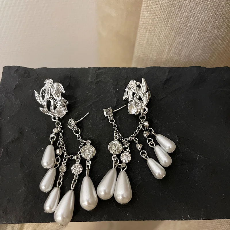 Новые висячие серьги с имитацией жемчуга и кисточками для женщин бижутерия