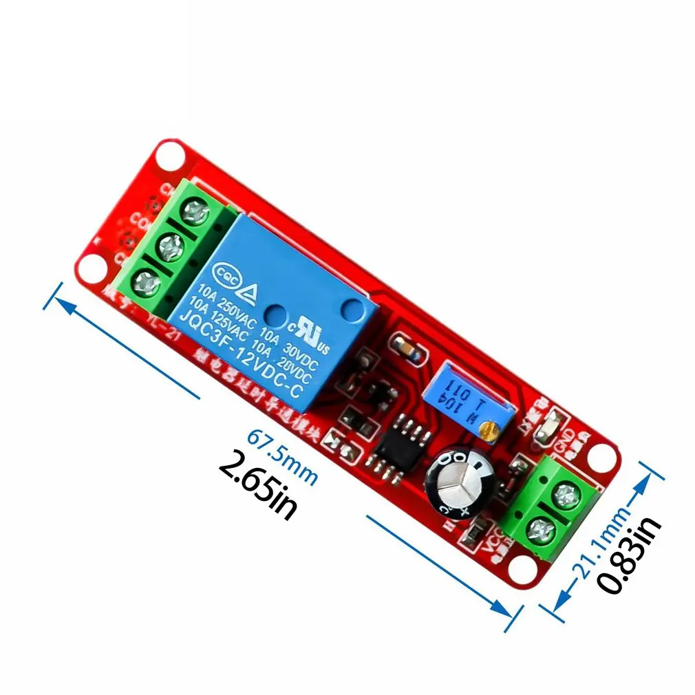 

DC 12V NE555 Monostable Delay Relay Circuit Conduction Module Trigger Switch Timer Adjustable Time Shield Electronics