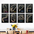 Неоновый художественный постер F1 формула 1, Картина на холсте, Настенная картина F1, гоночный трек, принты в разных странах, Современное украшение для дома