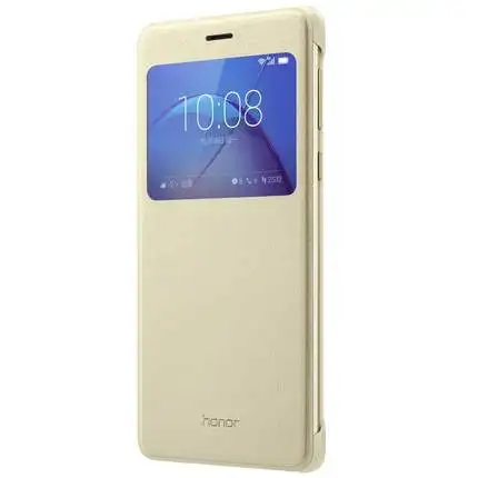 Официальный кожаный умный флип-чехол Защитная крышка с окном для huawei Honor 6x/GR5 /mate 9 lite - Цвет: Gold