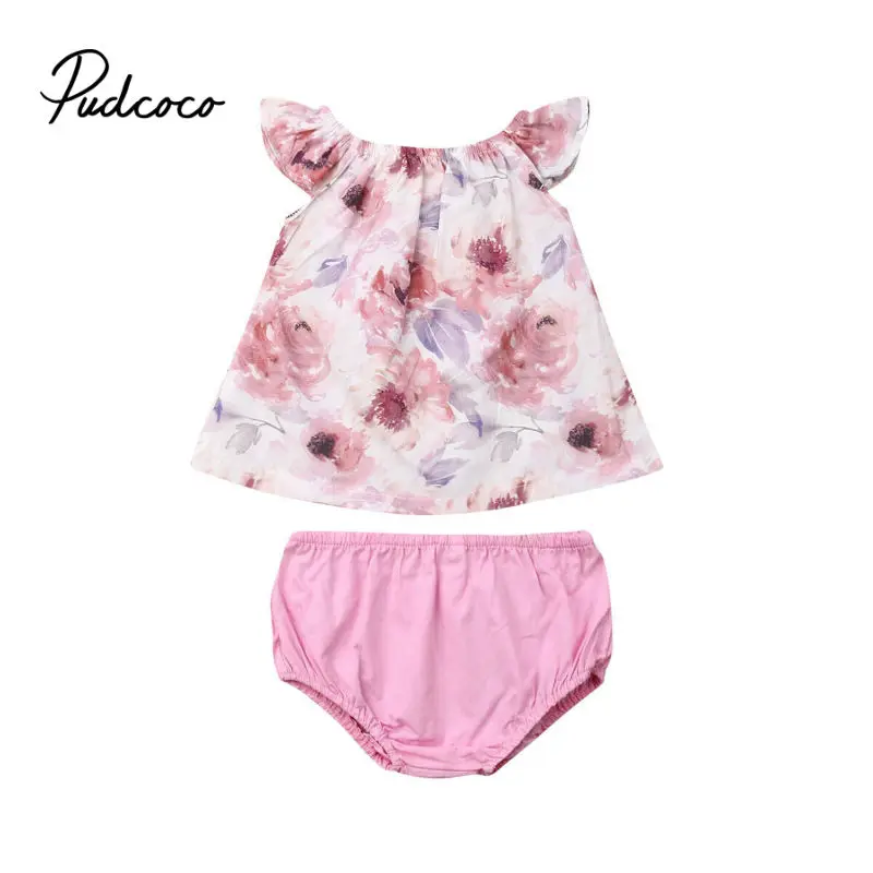 Бренд pudcoco лидер продаж 2019 одежда с цветочным принтом для новорожденных и