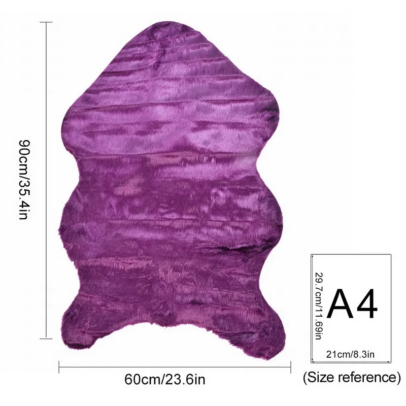 A4 60X90cm Fur Artificial Washable Bedroom Faux Mat Sheepskin Plain Fluffy Rugs Hairy Carpet Living Room Bedroom Rugs - Цвет: A4 60X90cm