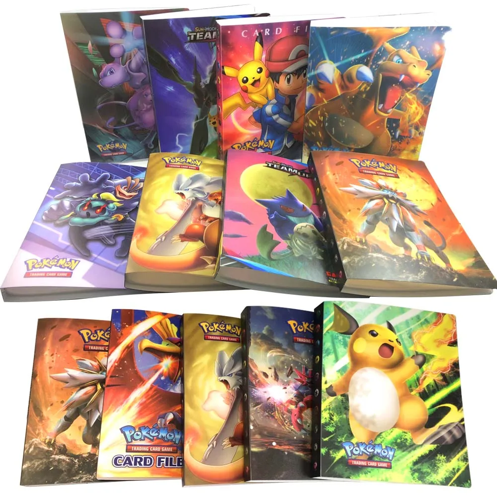 

240PCS Pokemon Cards Binder Album Book Cartoon Anime Card EX GX Collectors Loaded List Holder Capacity Binder Folder For Kids
