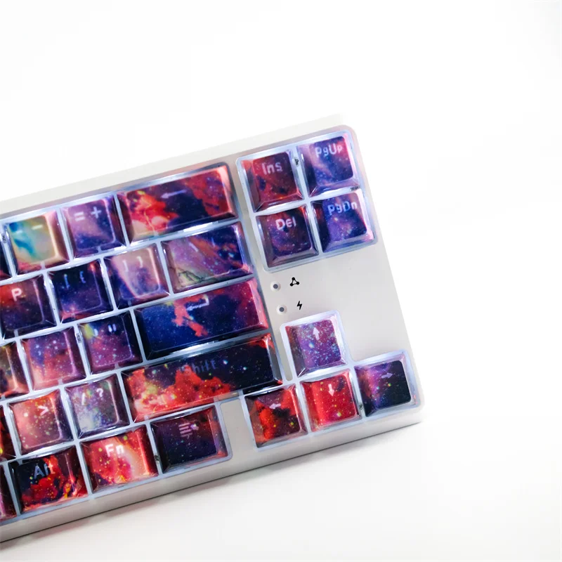 

104 Kyes Mechanical Keyboard Keycap ABS M42 Red Nebula Keycaps OEM Profile UV Bright side Compatible Cherry MX Kailh Switches
