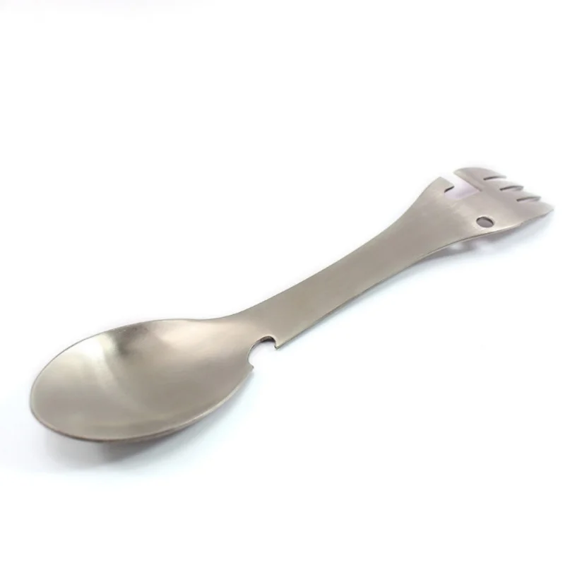

Cookware Spoon Fork Multifunctional Stainless Steel Camping Convenient Bottle Opener Camping Picnic Cookware Titanium Spoon Tool