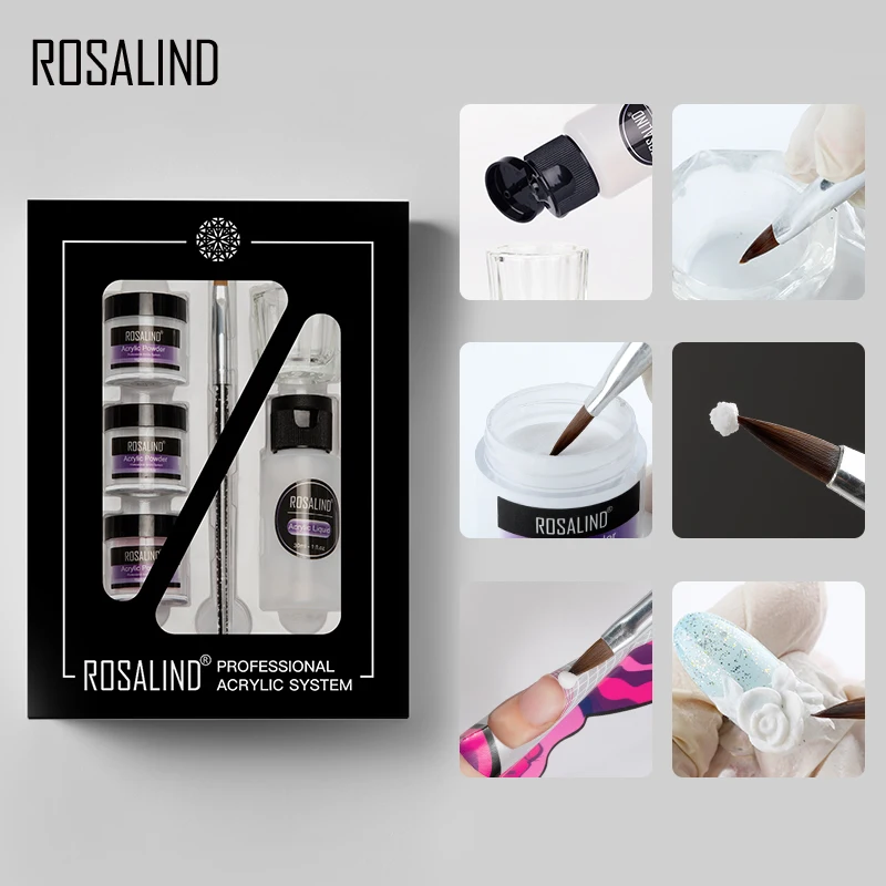 Набор акриловых ногтей ROSALIND для наращивания набор резных маникюра в коробке топ