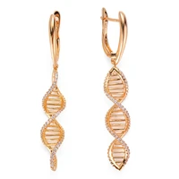 dna drop earrings gothic jewelry party statement gold color exquisite natural zircon copper dna pendant earrings woman gift