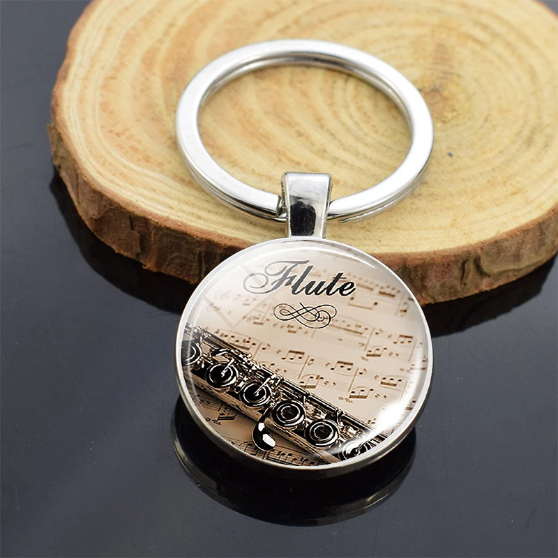 Музыкальный инструмент брелок изображение фортепиано двухстороннее стекло