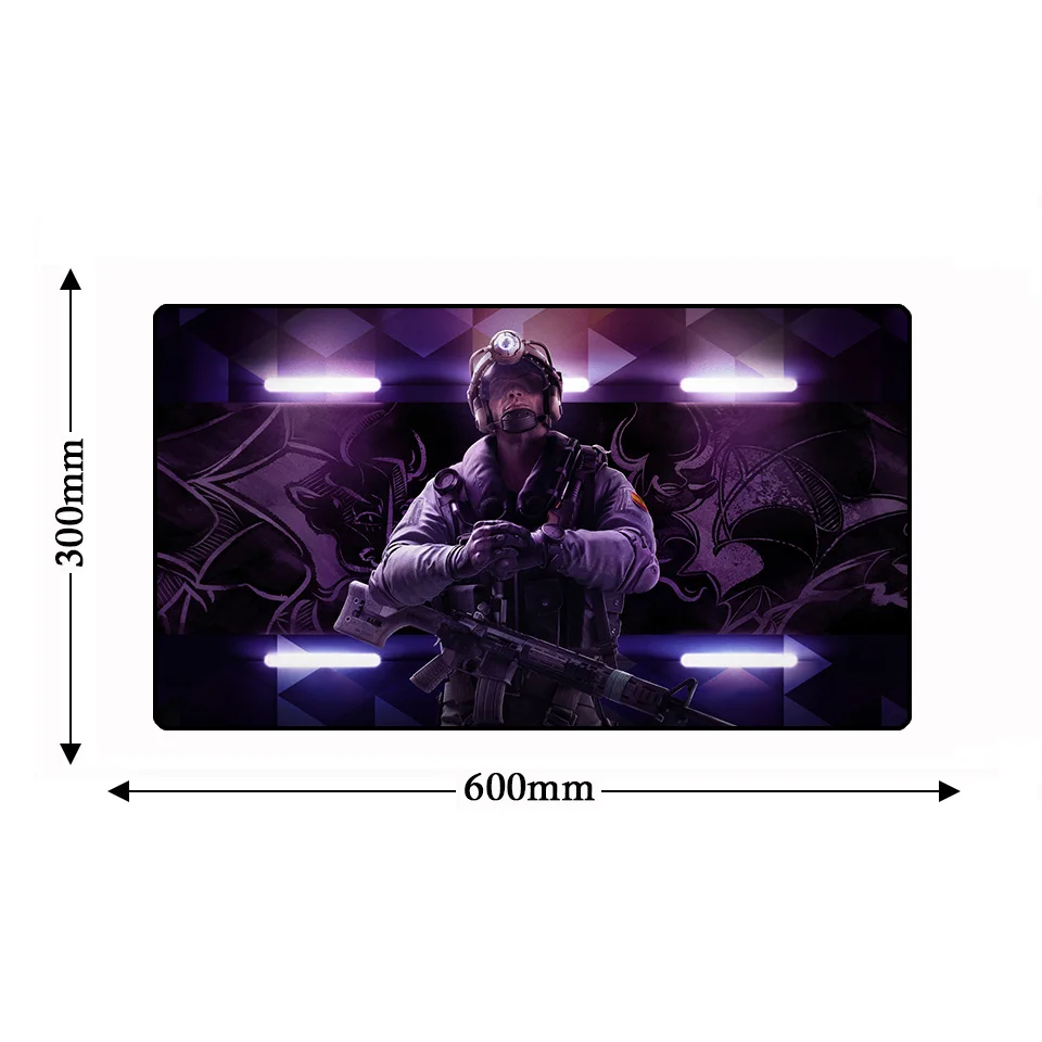 Большой Коврик для компьютерной мыши Six Siege 600*300 мм нескользящий Настольный