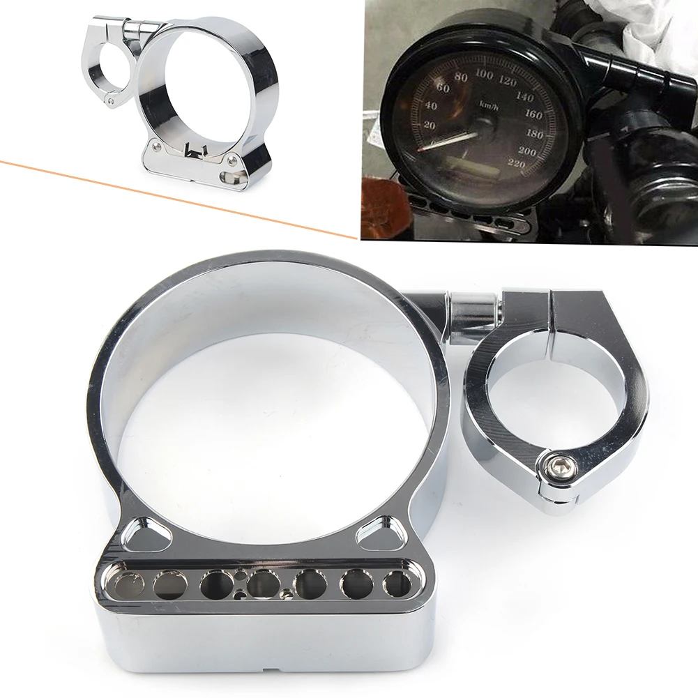 

39mm 16" Motorcycle Side Mount Speedometer Relocation Bracket For Harley Sportster XL 883 1200 2004-2014 CNC Aluminum Chrome