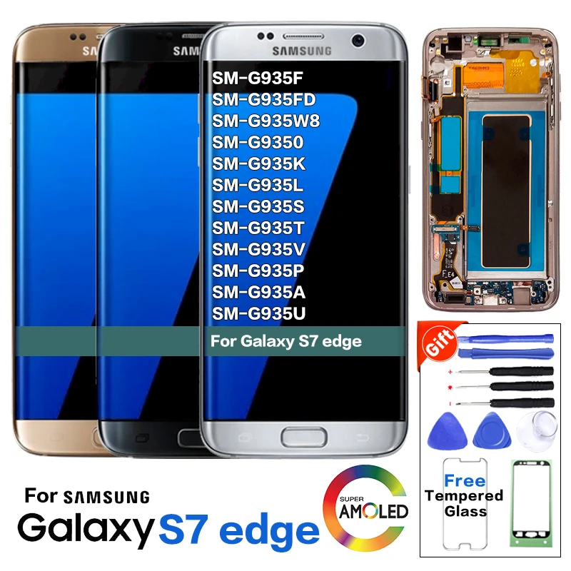 S7 edge ЖК дисплей экран Замена для samsung Galaxy G935 G935F Pantalla без ожога тени|Экраны