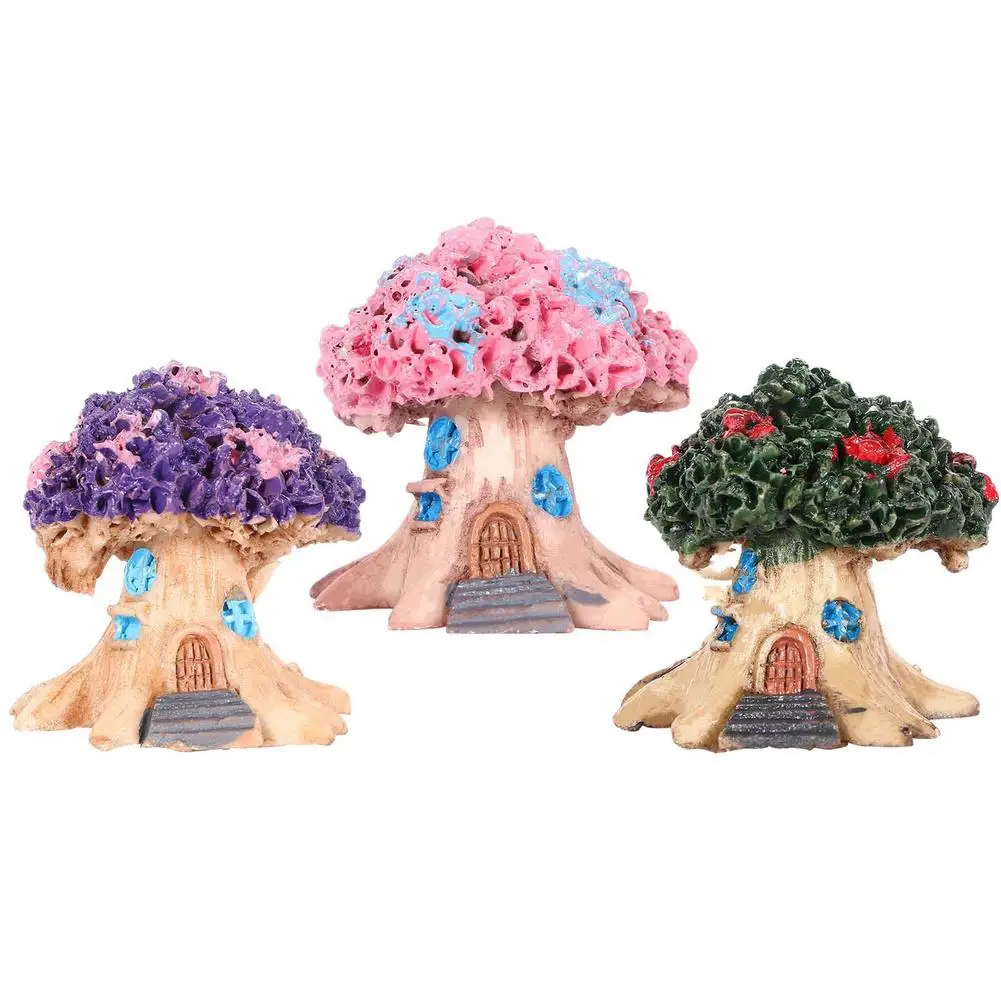 

3PCS Miniature Gardening Landscape DIY Bonsai Micro Tree House Crafts Desk Ornaments Accessories For Fairy Garden Decoration