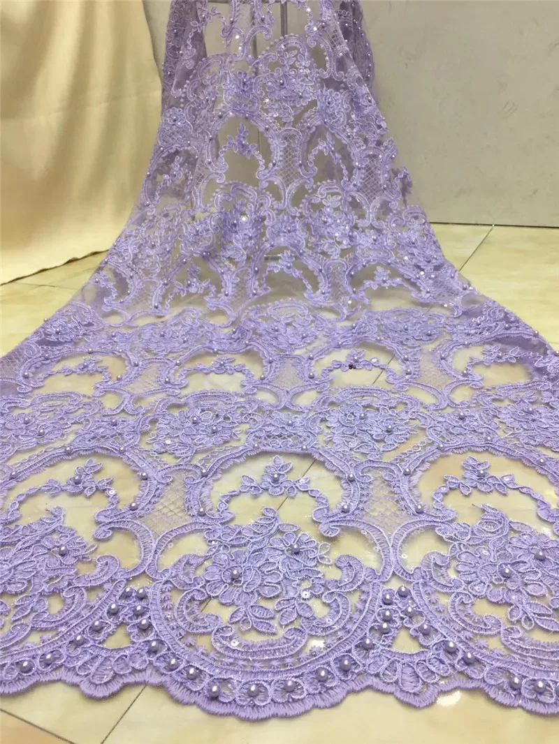 

Beaded Lace Flowers Latest Nigerian Lace Styles French Party Lace Fabrics 5 Yards 2021 Tulle Fabric