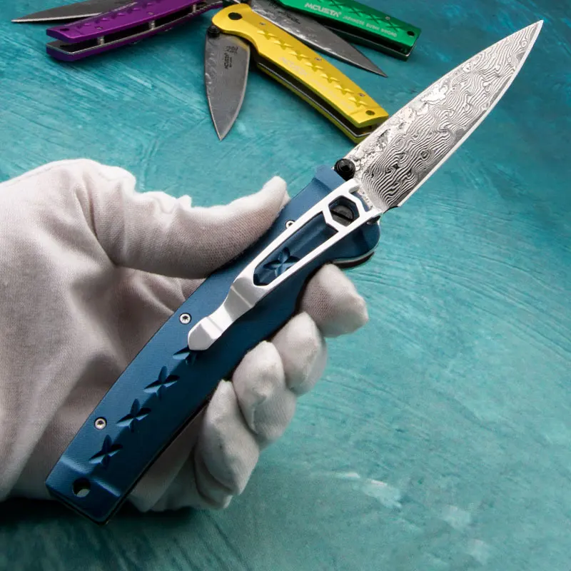 VG10 кухонный нож из дамасской стали складной для резки фруктов тактический