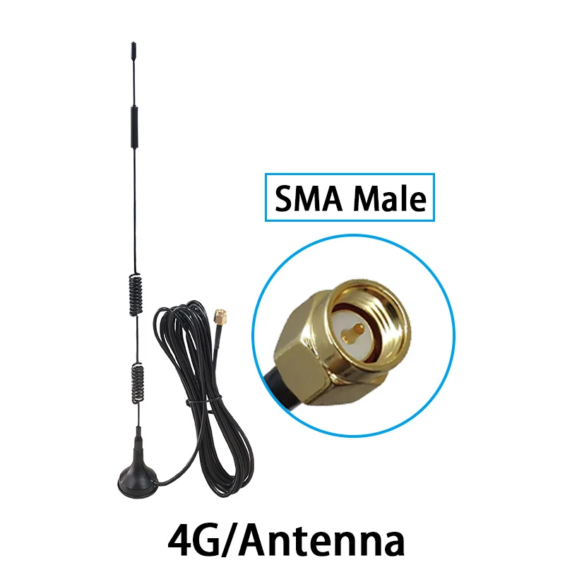Grandwisdom 20PCS 3G4G LTE Antenna 15dbi SMA Male Connector Aerial 698-960/1700-2700Mhz IOT magnetic base 3M Clear Sucker Antena